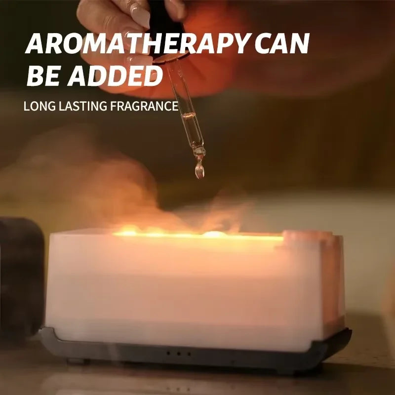 Flame Humidifier with Colorful Atmosphere Light No Water Power Protection Timed Function