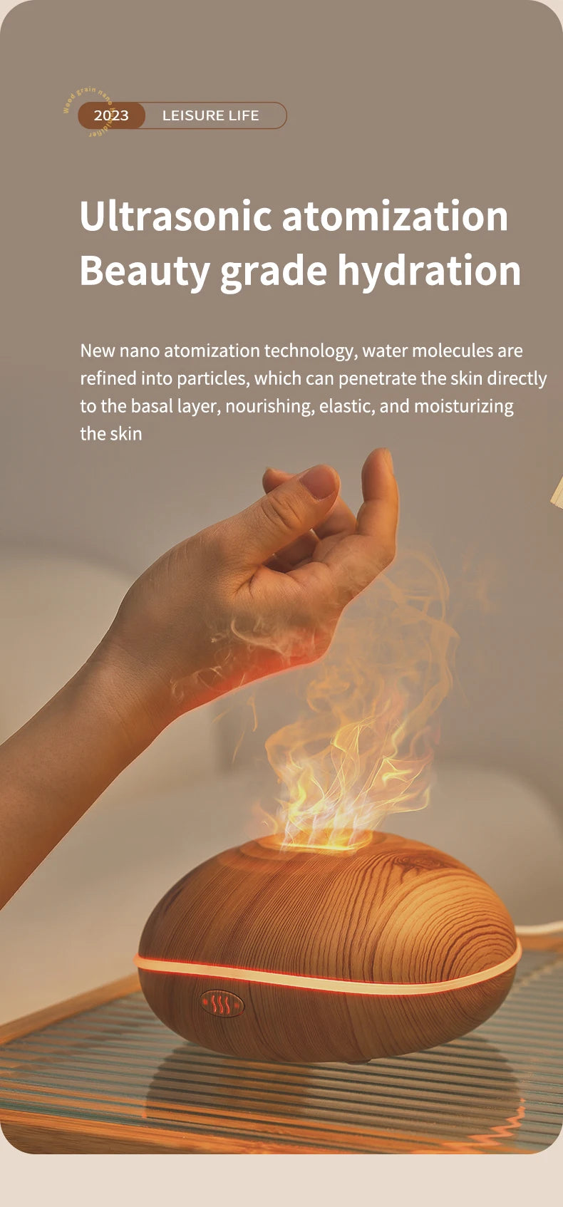 Air Humidifier Aromatherapy 200ml Ultrasonic Remote Control 7 Color Lights
