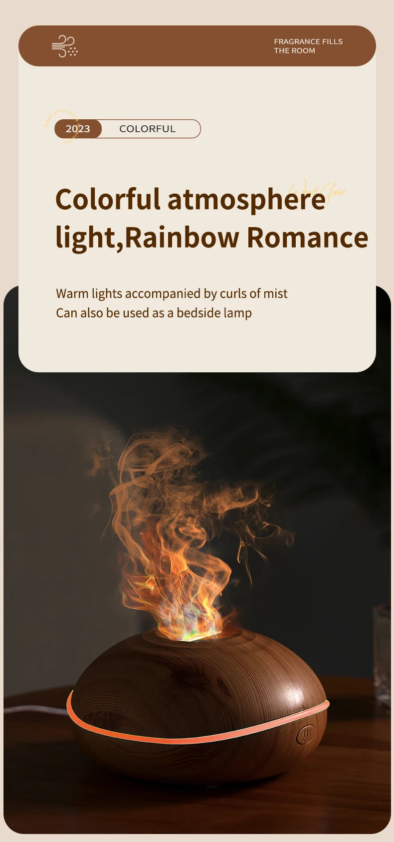 Air Humidifier Aromatherapy 200ml Ultrasonic Remote Control 7 Color Lights