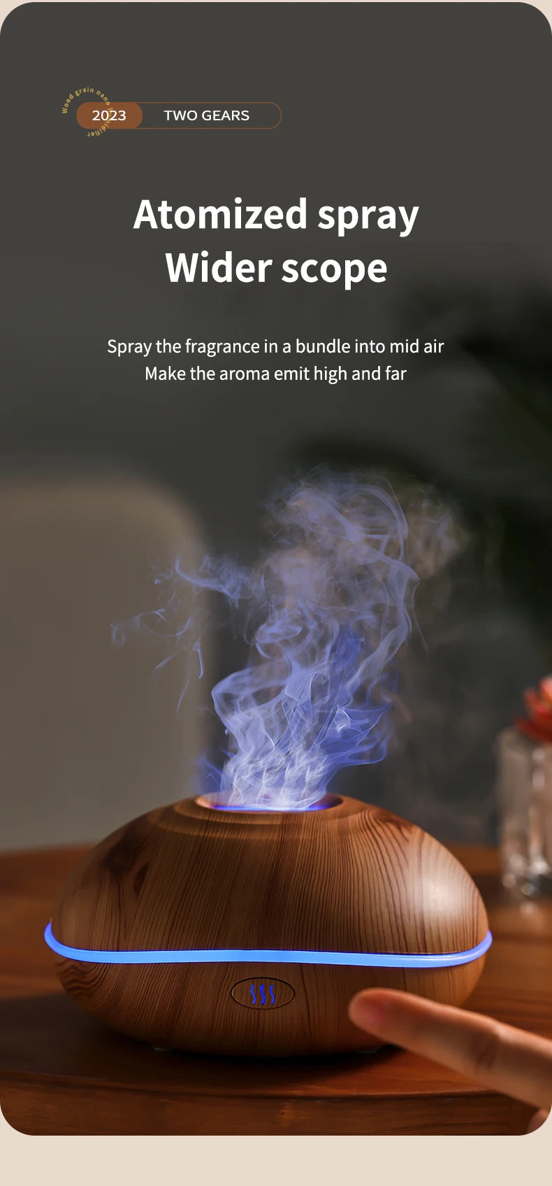 Air Humidifier Aromatherapy 200ml Ultrasonic Remote Control 7 Color Lights