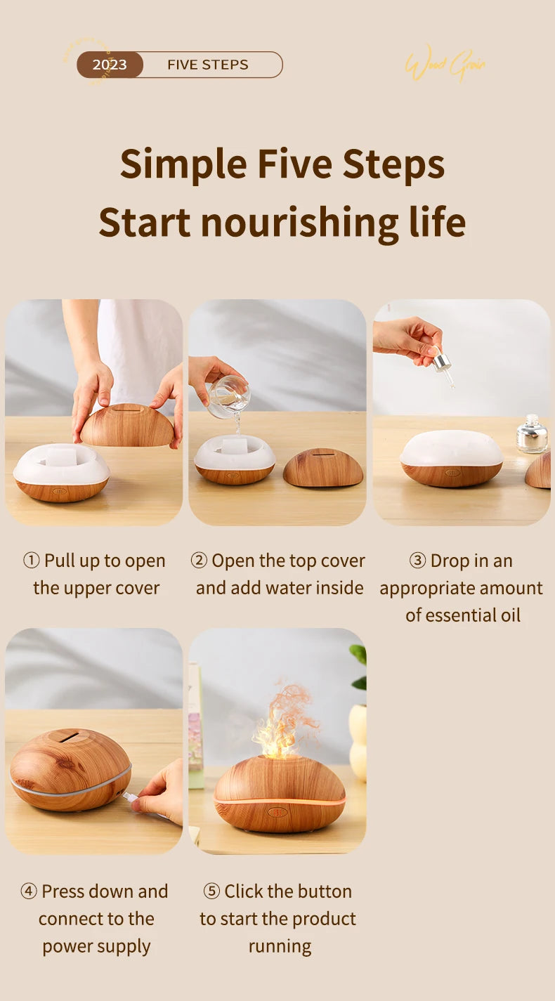 Air Humidifier Aromatherapy 200ml Ultrasonic Remote Control 7 Color Lights