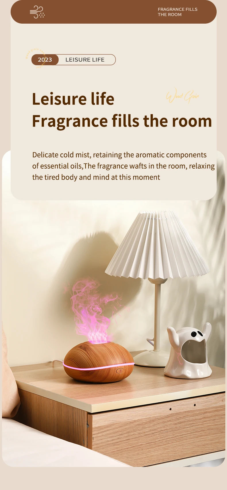 Air Humidifier Aromatherapy 200ml Ultrasonic Remote Control 7 Color Lights