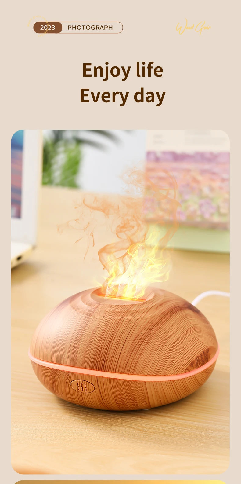 Air Humidifier Aromatherapy 200ml Ultrasonic Remote Control 7 Color Lights