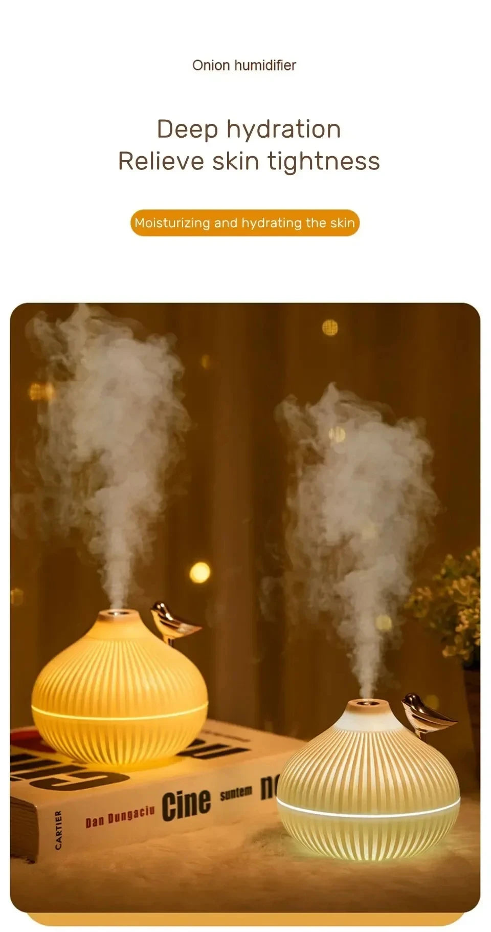 Humidifier Scented  Creative Onion Shape Can Do Night Light Quiet Sleep